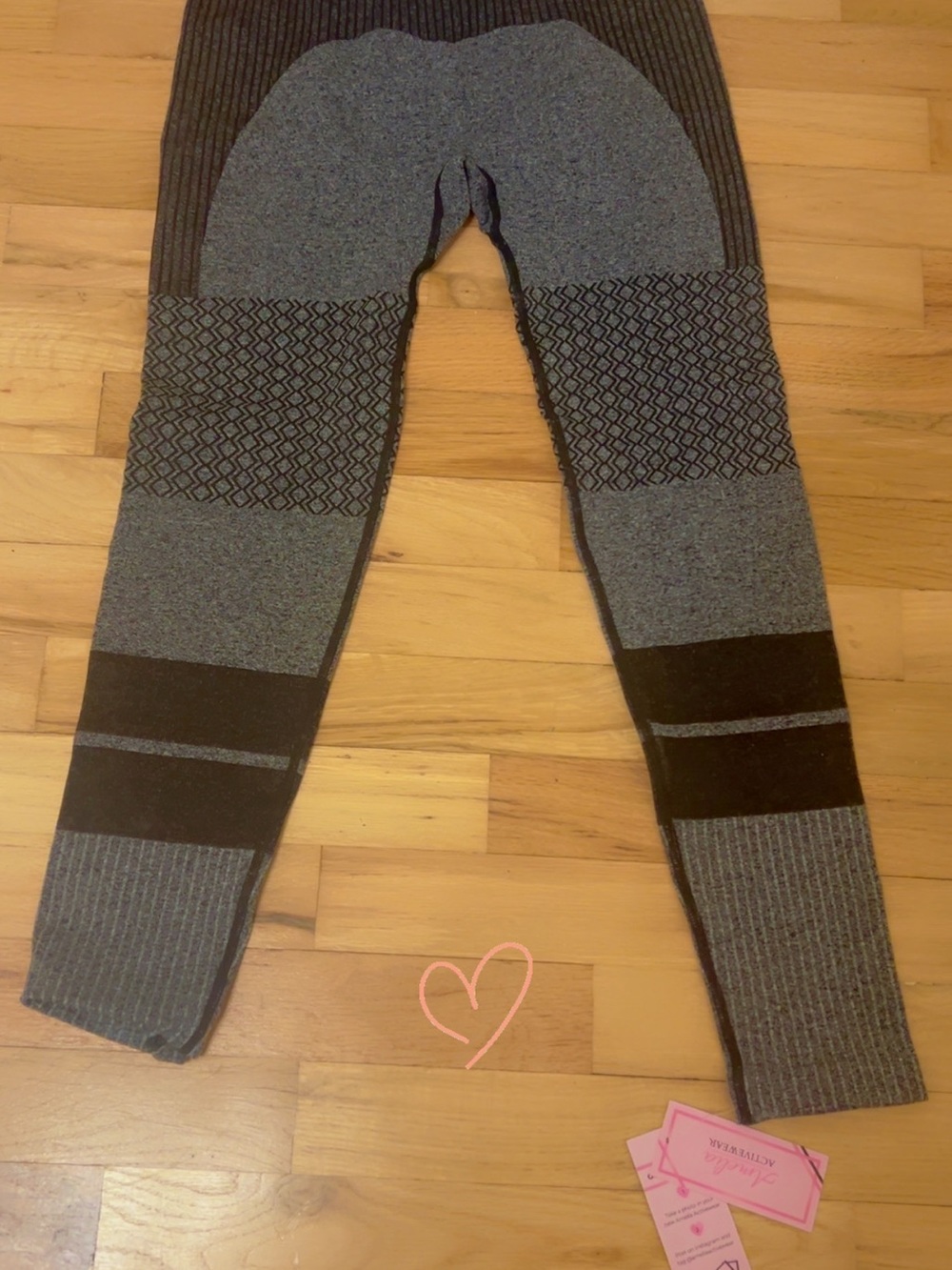 Gray Patterned Women's Leggings - Picture 2 of 2